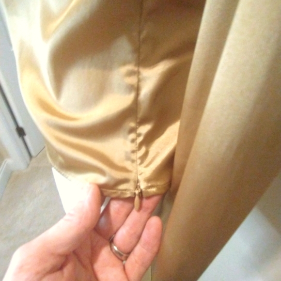 Vintage INC International Concepts Shimmery Gold Fitted Wrap Blouse - Picture 6 of 11